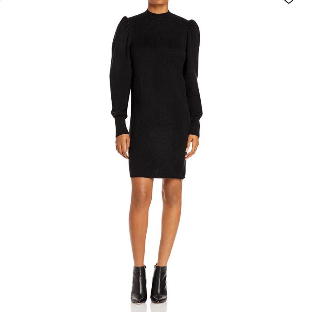 NWT WAYF | Lola Puff Sleeve Sweater Dress in Black S
